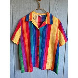 Vintage 90s Michele Michele Striped Button Down, Large